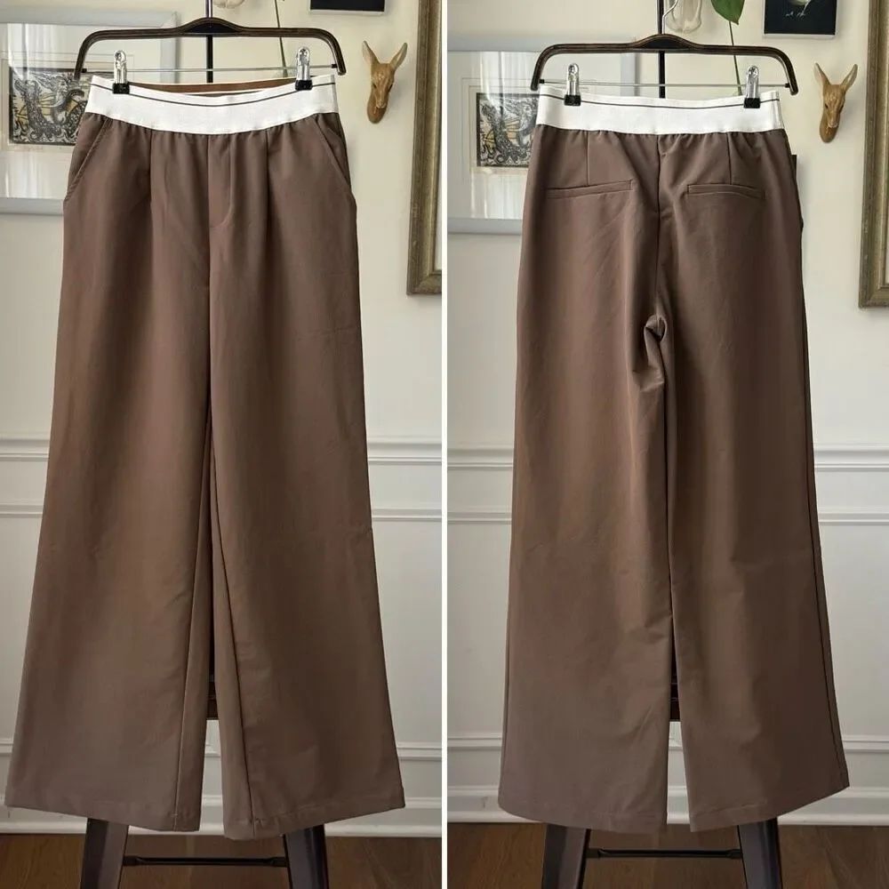 OGL Move Waterproof Lightweight Elastic Waist Pants Brown M